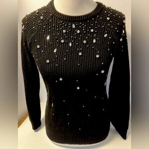 I.N.C. Women’s Sweater, Size XS, Black with Rhinestones.